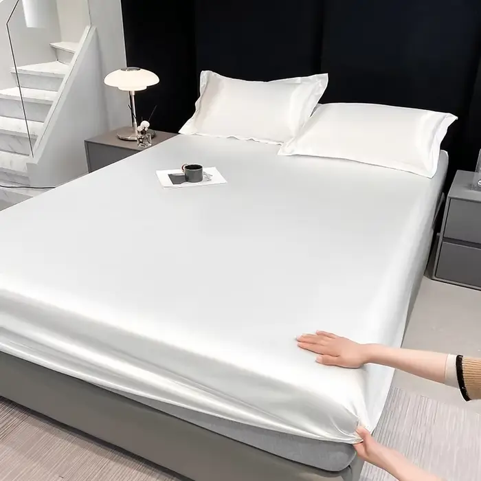 Drap-housse de lit de Couple imperméable en Satin d'été, draps de lit Double, housse de matelas, pro