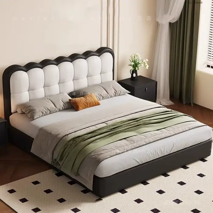 Armoires doubles, commodes esthétiques rembourrées, têtes de lit pour enfants, chambre à coucher, ac