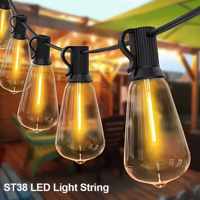 Guirlande lumineuse ST38 20M 30M, ampoules LED incassables pour l'extérieur, IP44, Patio, jardin, fê