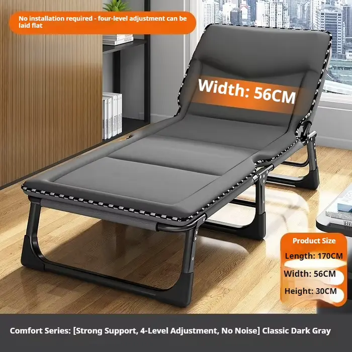 Lit pliant portable pour adulte, idéal pour invités, bureau, sieste, hôpital, camping – Chaise-lit l