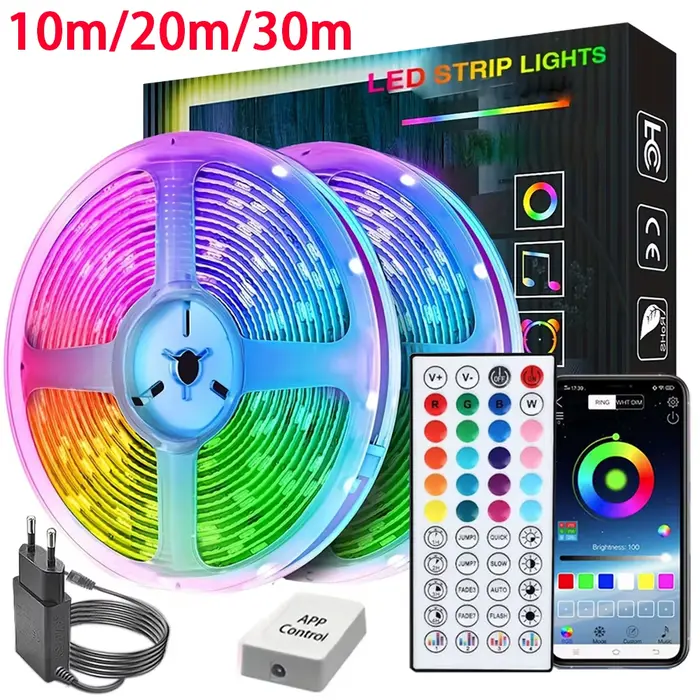 Bande Lumineuse LED RGB Flexible pour Décoration de Chambre à Coucher, Rétro-Éclairage TV, Ruban de 