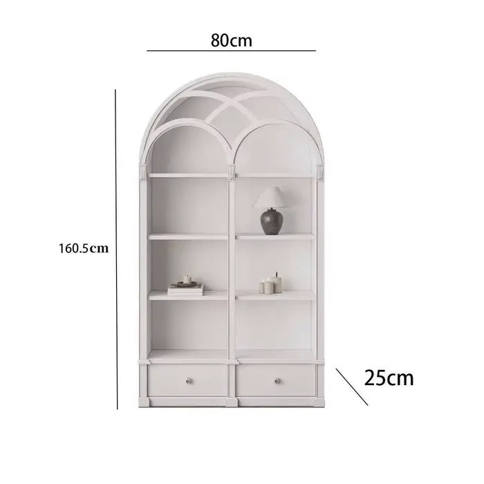 Meuble de rangement arqué de style français, bibliothèque de présentation, design Dopamine, organisa