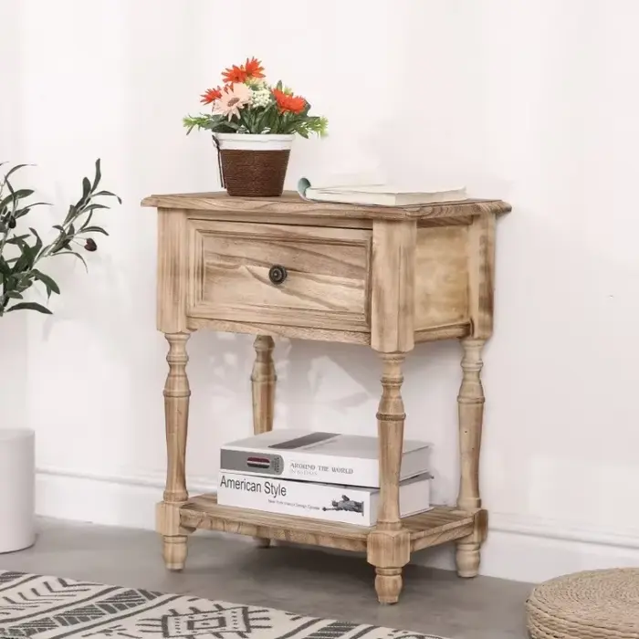 Armoire de chevet en bois massif rural américain, rangement de type MELType, armoire de salon, coutu