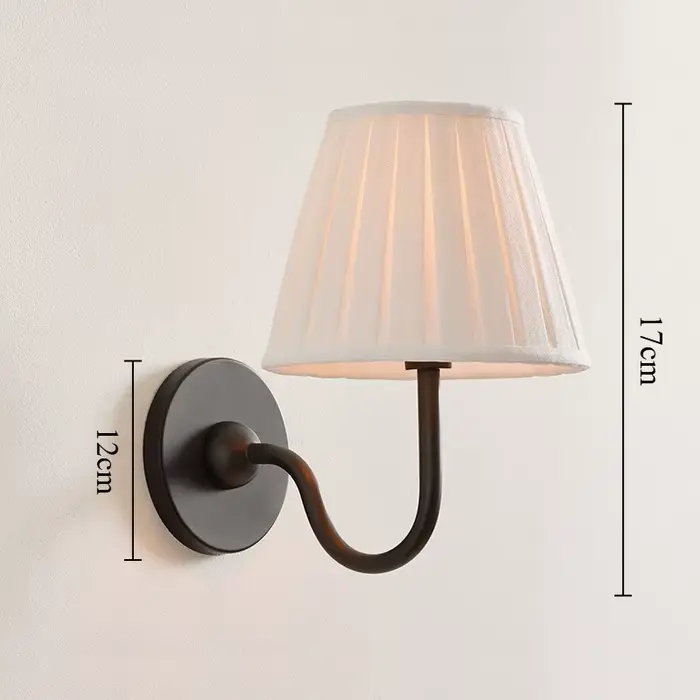 Lampe murale en tissu de style antique français, luminaire minimaliste pour la maison, chambre à cou