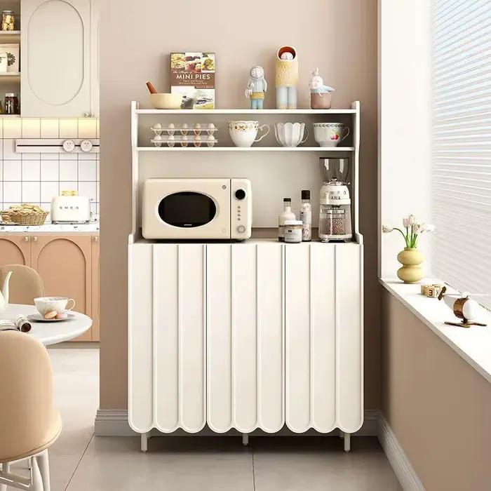 Organisateur d'objets de collection, armoire de rangement moderne crème Arcade, organisateur de plac