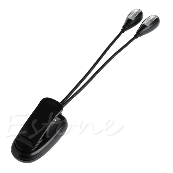 Flexible 2 Double Bras Clip Sur 4 LED 8 LED Lampe pour la Lecture de Livres Tablette Lampe Camping R