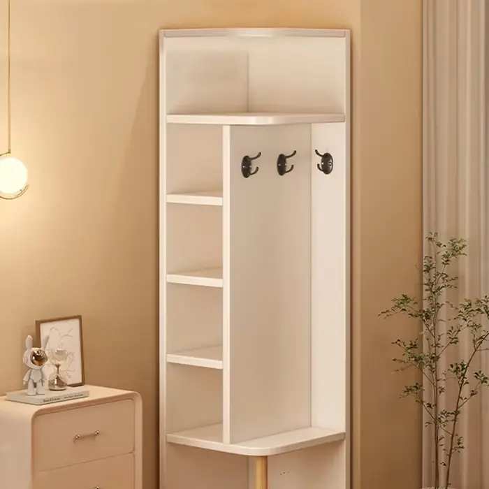 Armoire de rangement d'angle pour usage domestique, foyer simple, porte-manteau, vitrine murale d'an