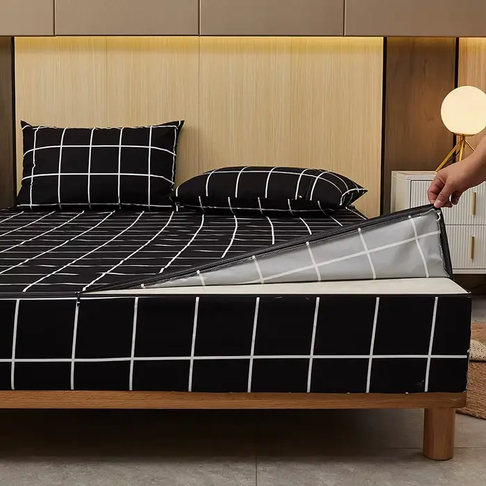 Housse de matelas imperméable anti-insectes avec fermeture éclair, couvre-lit tout compris, drap-hou
