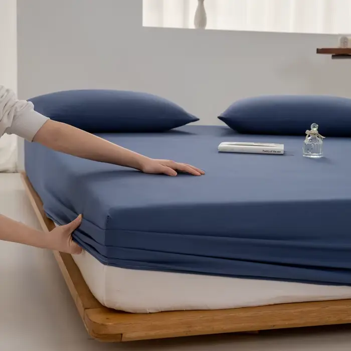 Drap-housse en coton doux, taille simple, double, king, queen, avec bande élastique, drap de lit, li