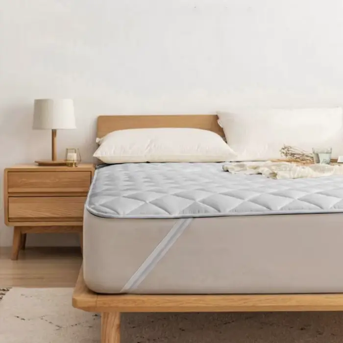 Protège-matelas à ultrasons, housse lavable avec bande élastique