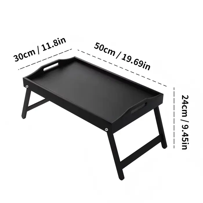 Plateau de lit en bambou avec pieds pliables, plateau de service pour le petit-déjeuner, manger, tra