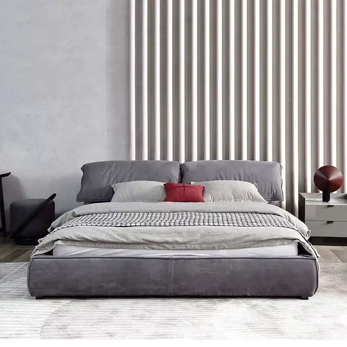 Lit en tissu minimaliste moderne