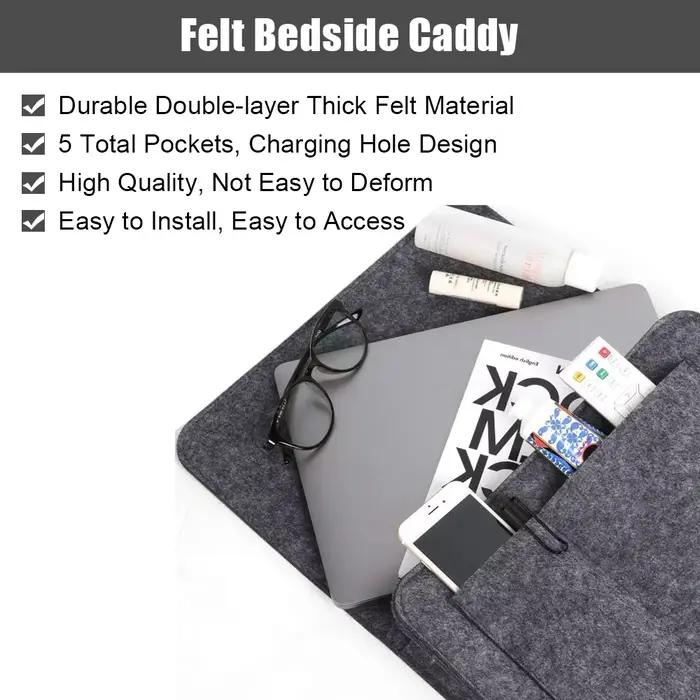 Pochettes de lit, rangement de chevet pouvant contenir un téléphone de livre de magazines de tablette