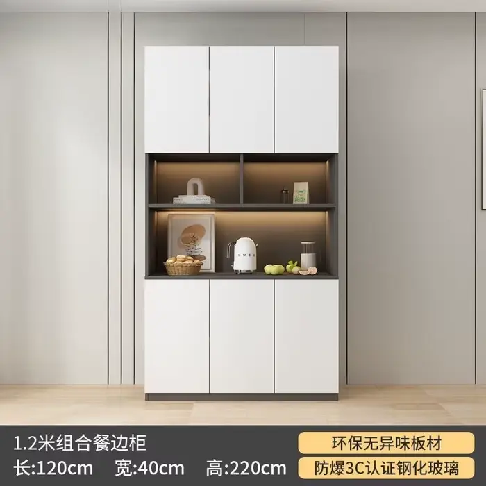Armoire latérale, armoire murale, version premium, armoire de rangement pour salon, porte vitrée sur