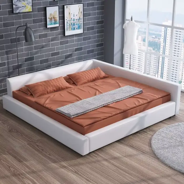 Lit de chambre à coucher moderne et Unique, Double esthétique, style nordique, King Size, cadre de l