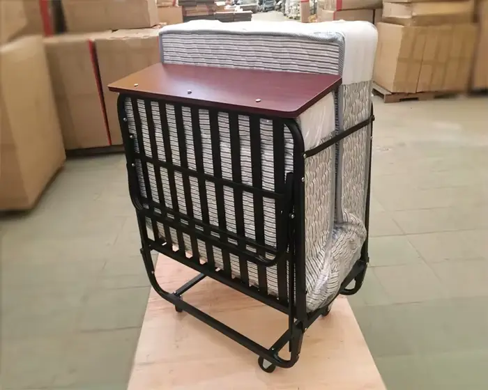 Lit pliant portatif moderne de meubles de fer de taille double simple avec le prix du matelas