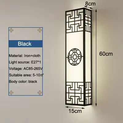 Style chinois chambre applique bande en forme Zen fond mur lampe de chevet salon couloir escaliers h