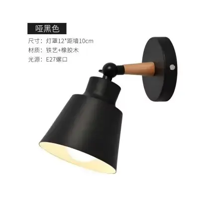 Lampe murale nordique en bois massif, LED, design minimaliste et créatif, pour chambre à coucher, sa