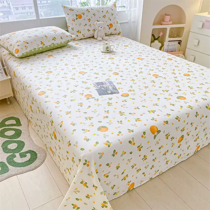 Drap de lit double 100% coton ou drap de lit et taies d'oreiller