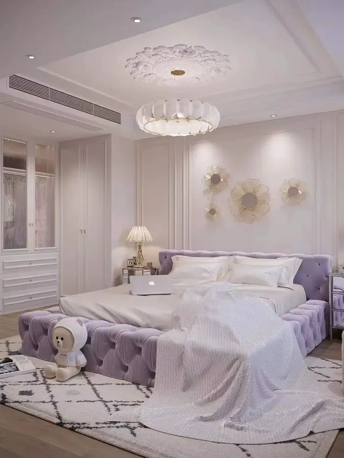 Cadre esthétique lit rembourré chambre nordique reine lit Double dormir princesse Muebles Para El Ho