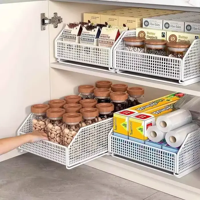 Meuble de rangement à tiroirs avec étagère coulissante