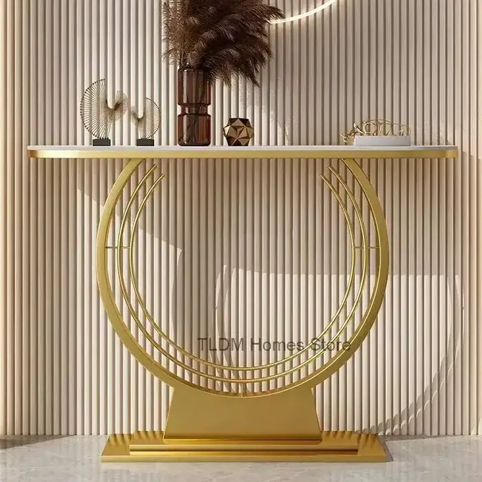 Tables consoles en fer forgé créatives pour couloir, table nordique pour salon, table décorative de 