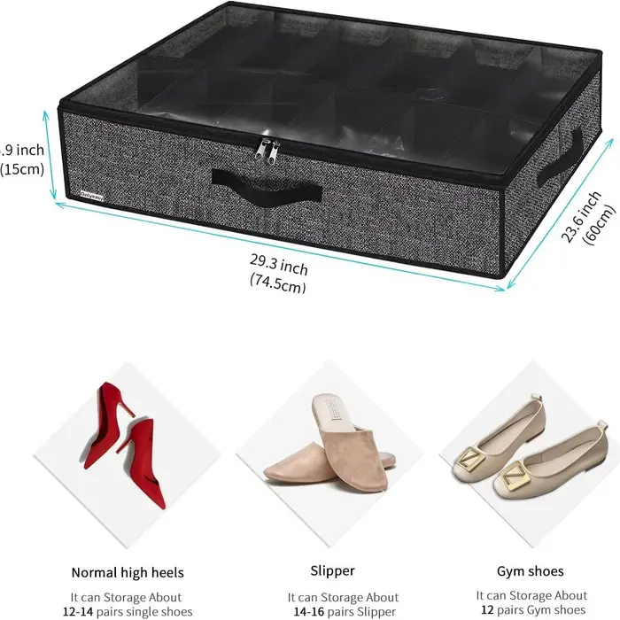 Organisateur de rangement de chaussures sous le lit