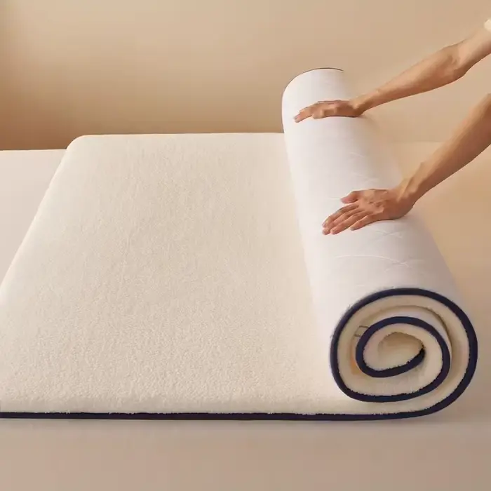 Surmatelas épais et chaud avec housse matelassée et remplissage, prêt pour l'hiver, pour lits simple