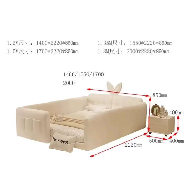 Armoires organisateur de lit esthétique têtes de lit de chambre tables de chevet de lit modernes enf