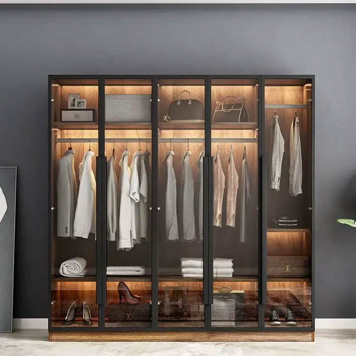 Style coréen garde-robe affichage rangement noir placard femmes armoire étagère organisateur Ropero Para Gurdar Ropahome meubles