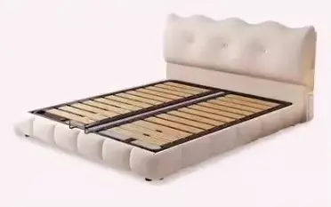 Lits Queen Size avec têtes de lit rembourrées, cadres de lit élégants, tables de chevet modernes, me